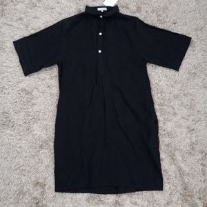 New Blluemade Black Belgian Linen Dress 2XS